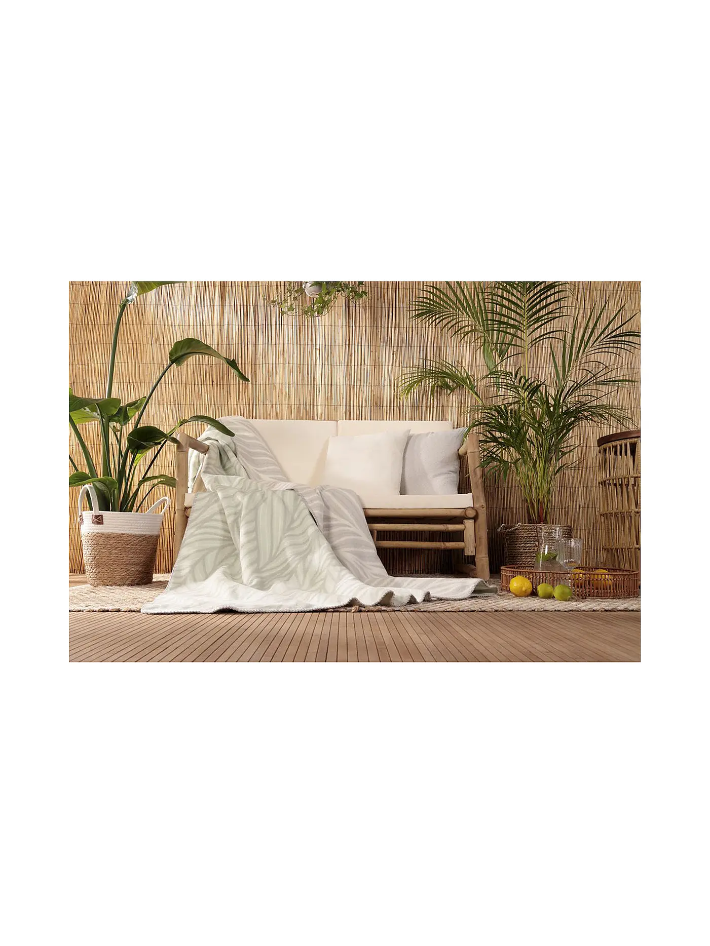 BIEDERLACK | Velourdecke 150x200cm Green Mood Inspired | 